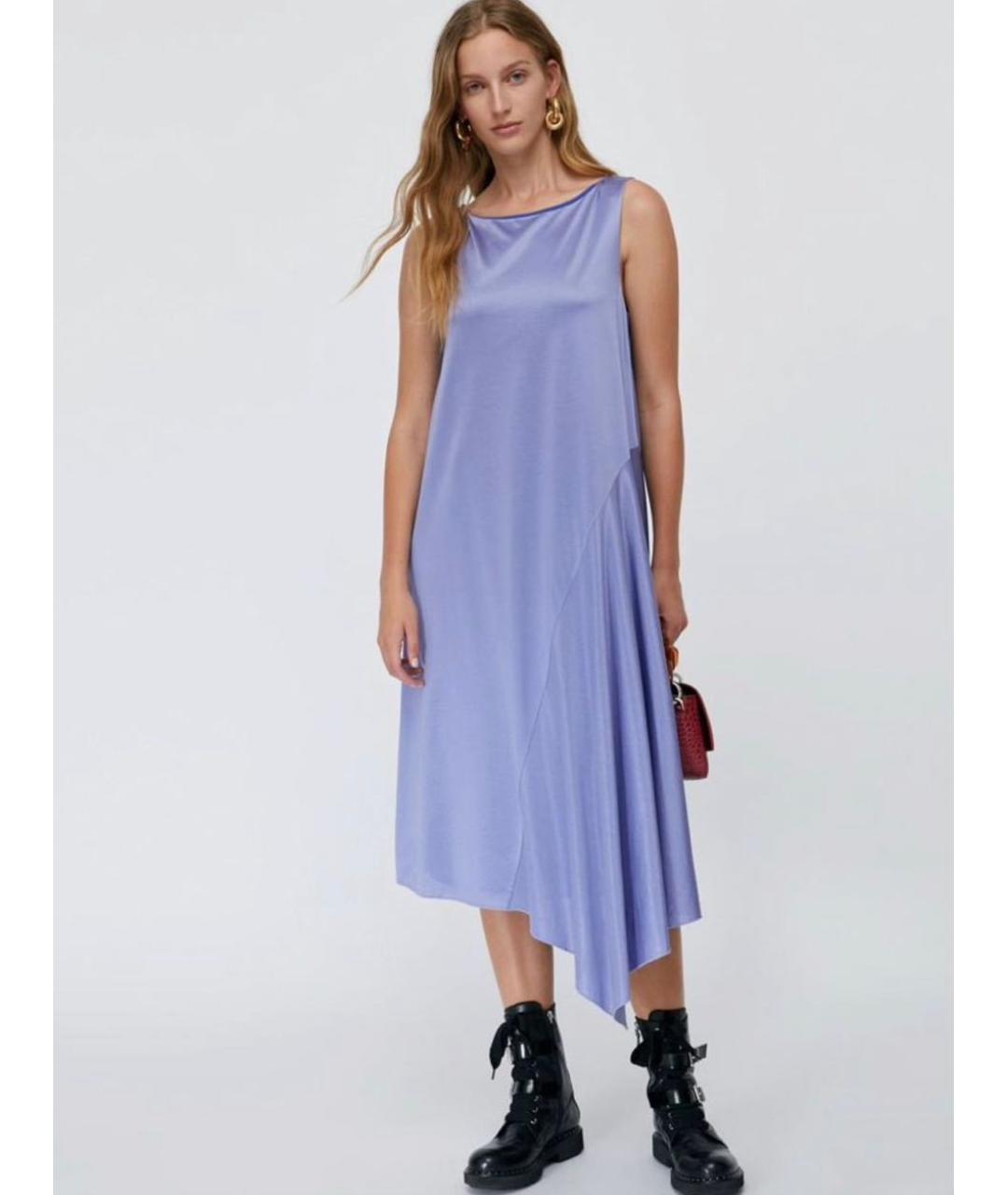 MAX MARA Голубое вискозное повседневное платье, фото 5