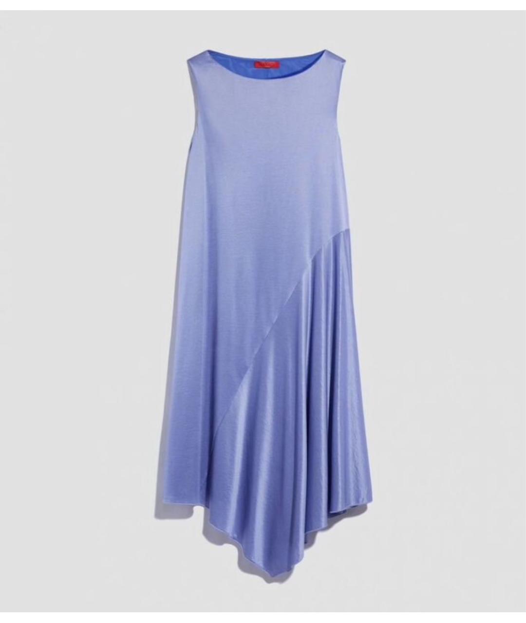 MAX MARA Голубое вискозное повседневное платье, фото 7