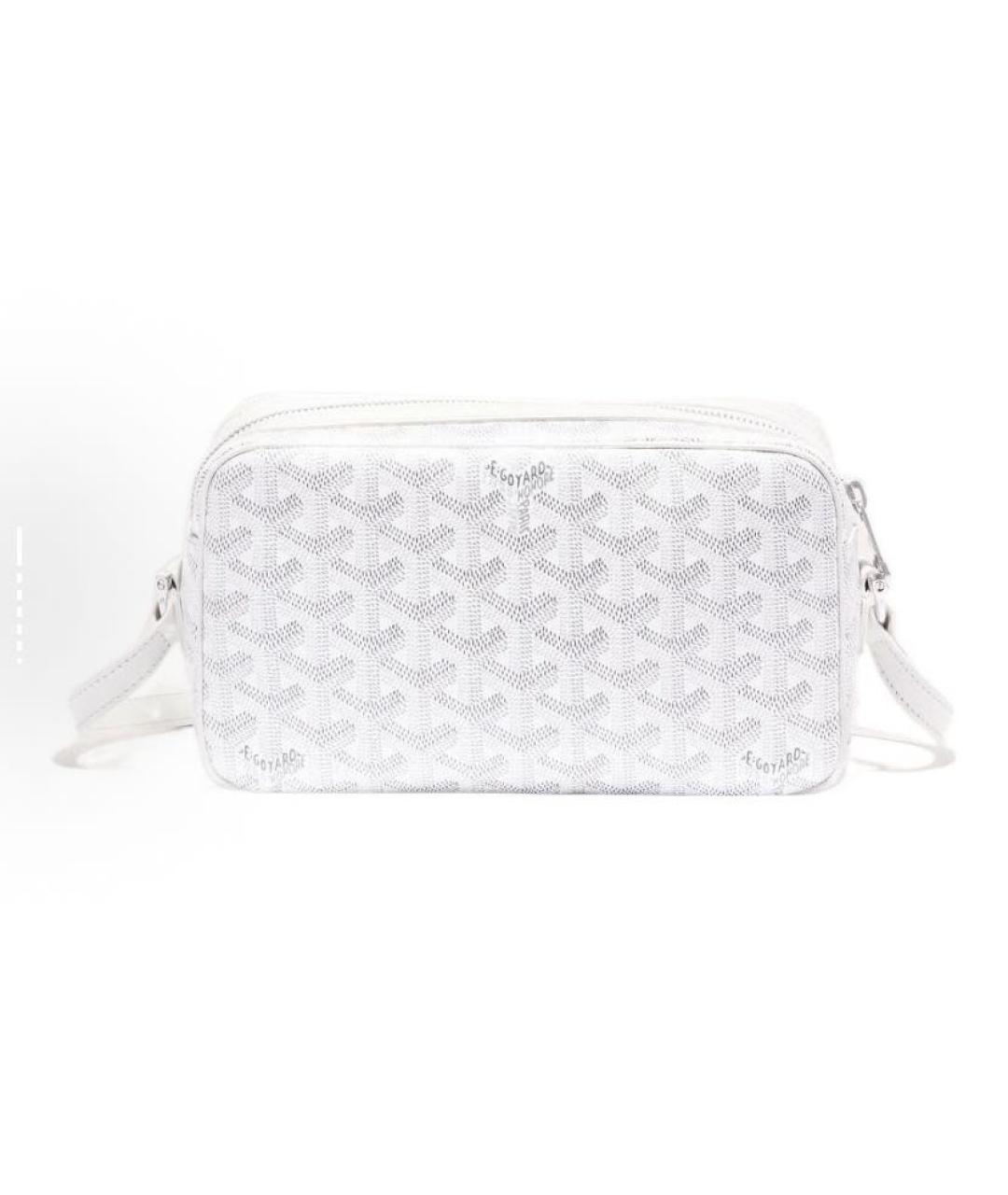 GOYARD Белая кожаная сумка на плечо, фото 3