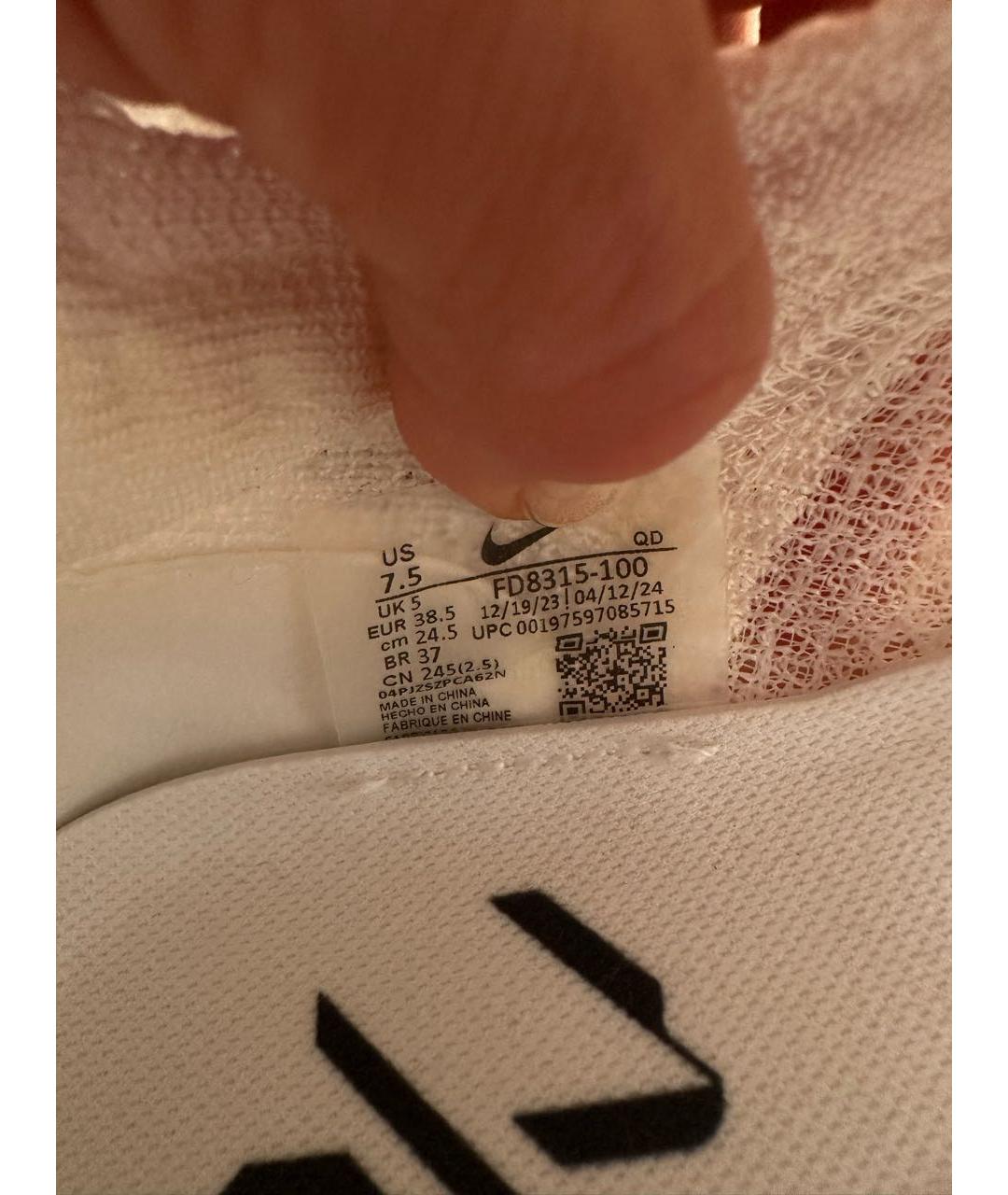 NIKE Белые текстильные кроссовки, фото 6