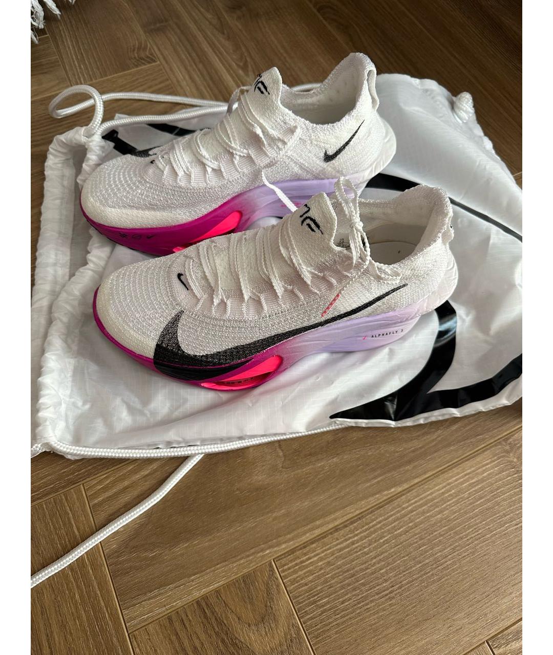 NIKE Белые текстильные кроссовки, фото 2