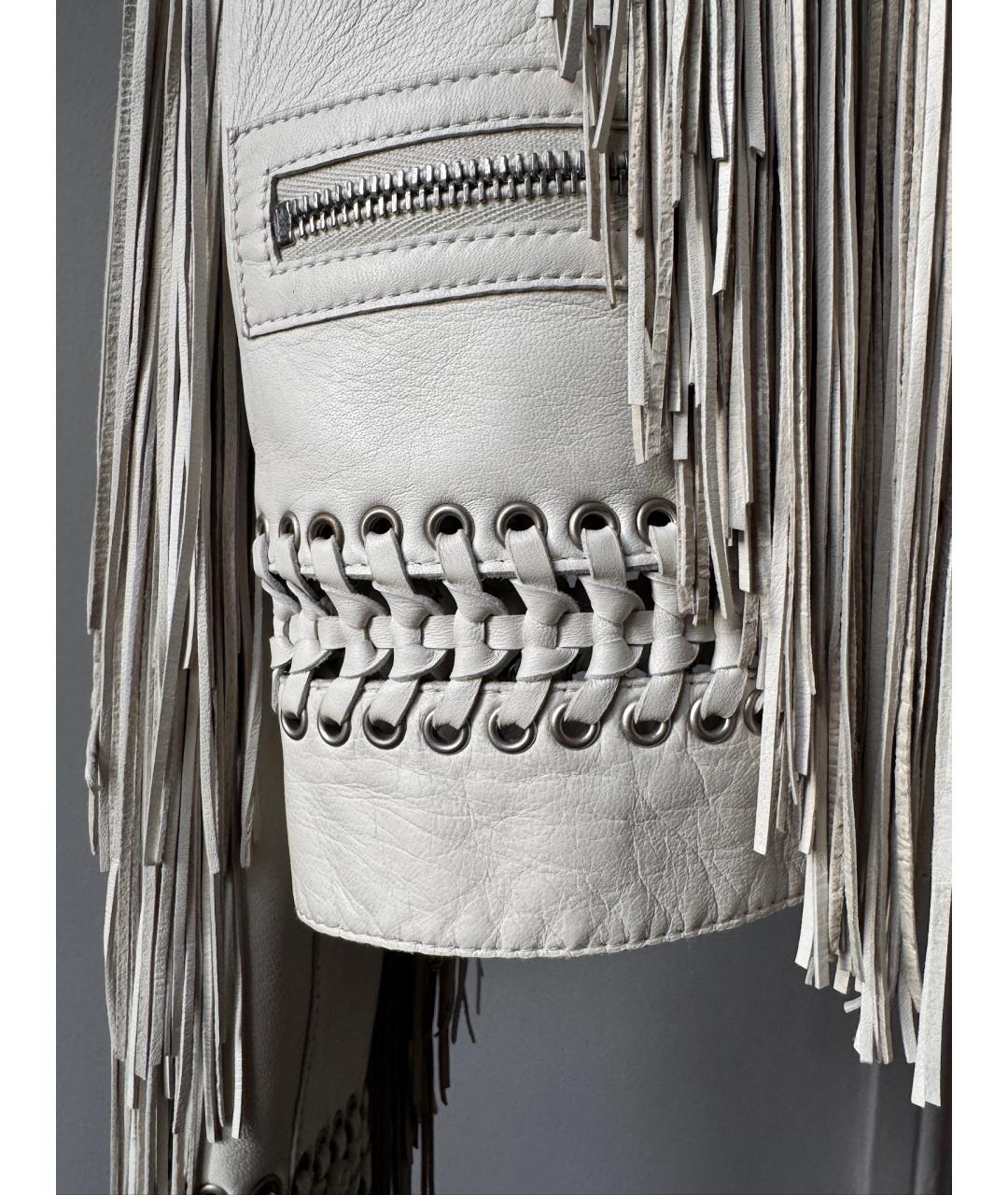 ROBERTO CAVALLI Серая кожаная куртка, фото 3