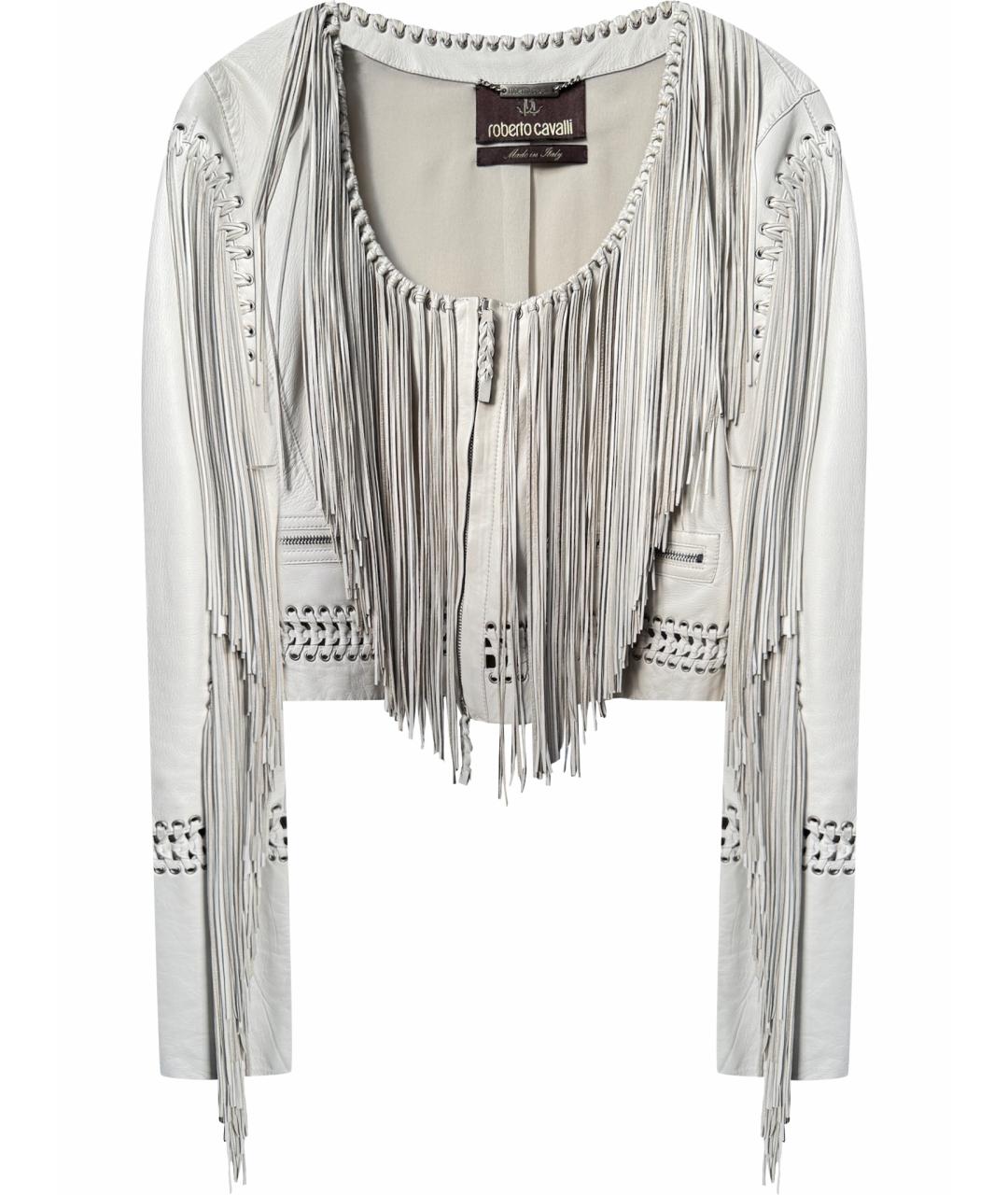 ROBERTO CAVALLI Серая кожаная куртка, фото 1