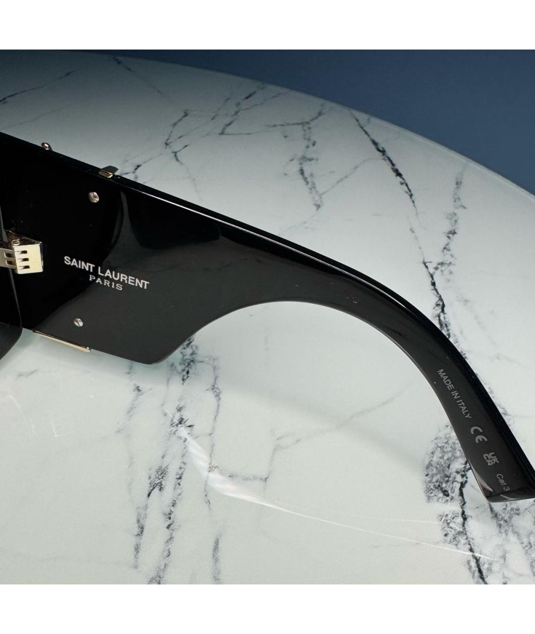 SAINT LAURENT Черные пластиковые солнцезащитные очки, фото 4