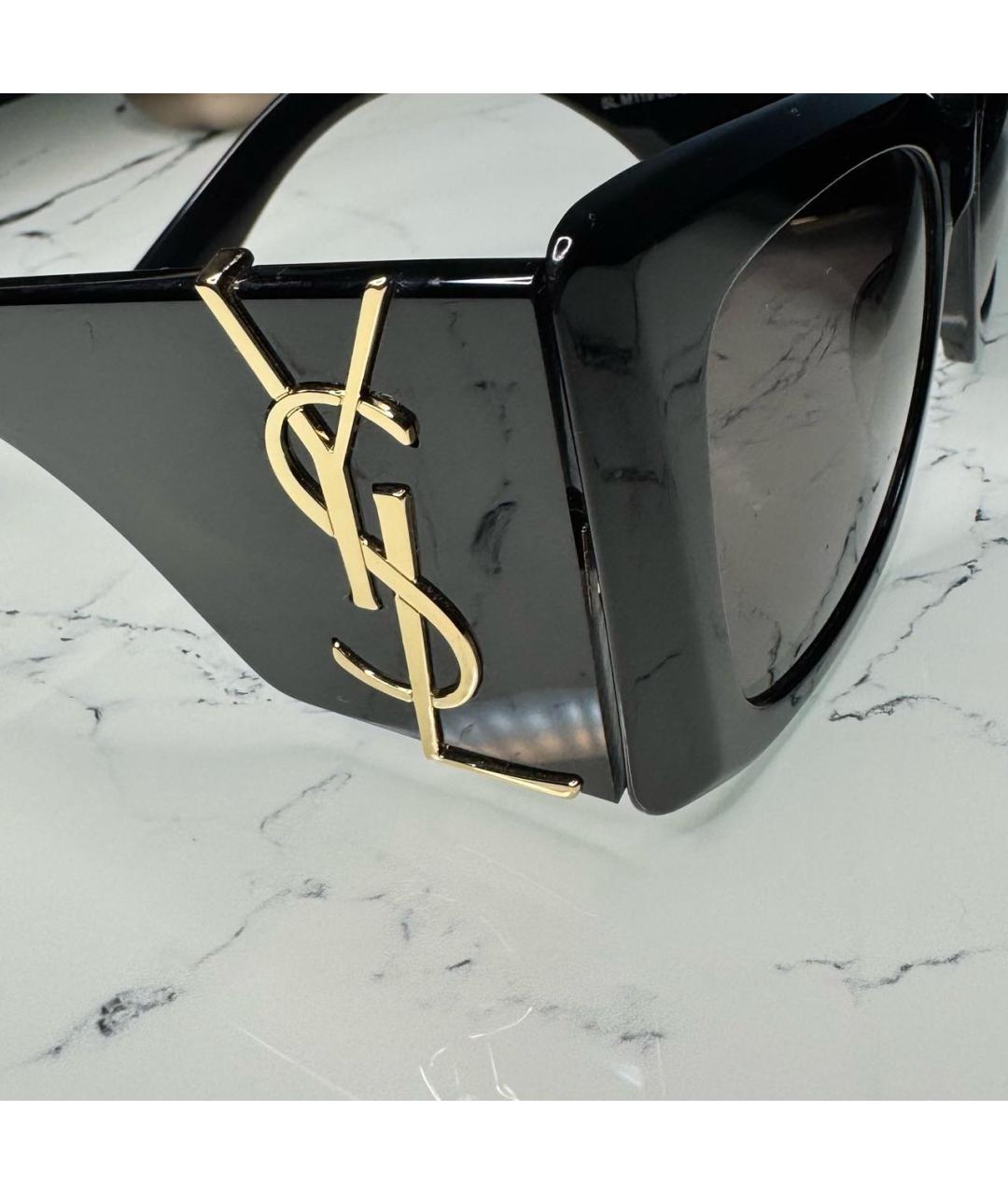 SAINT LAURENT Черные пластиковые солнцезащитные очки, фото 2