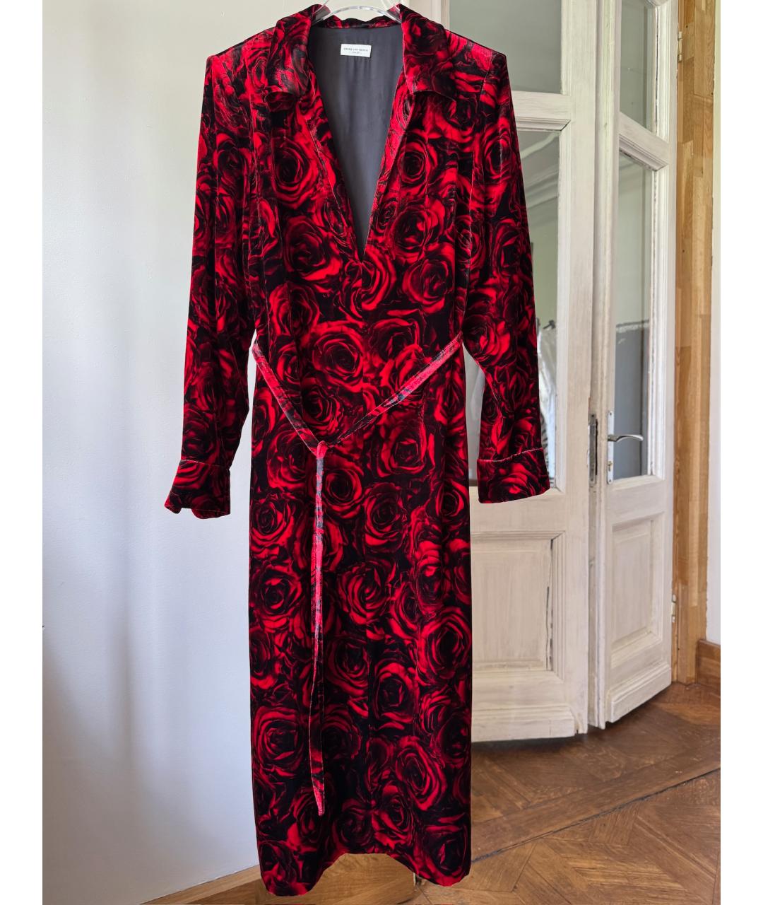DRIES VAN NOTEN Бордовое вискозное вечернее платье, фото 3