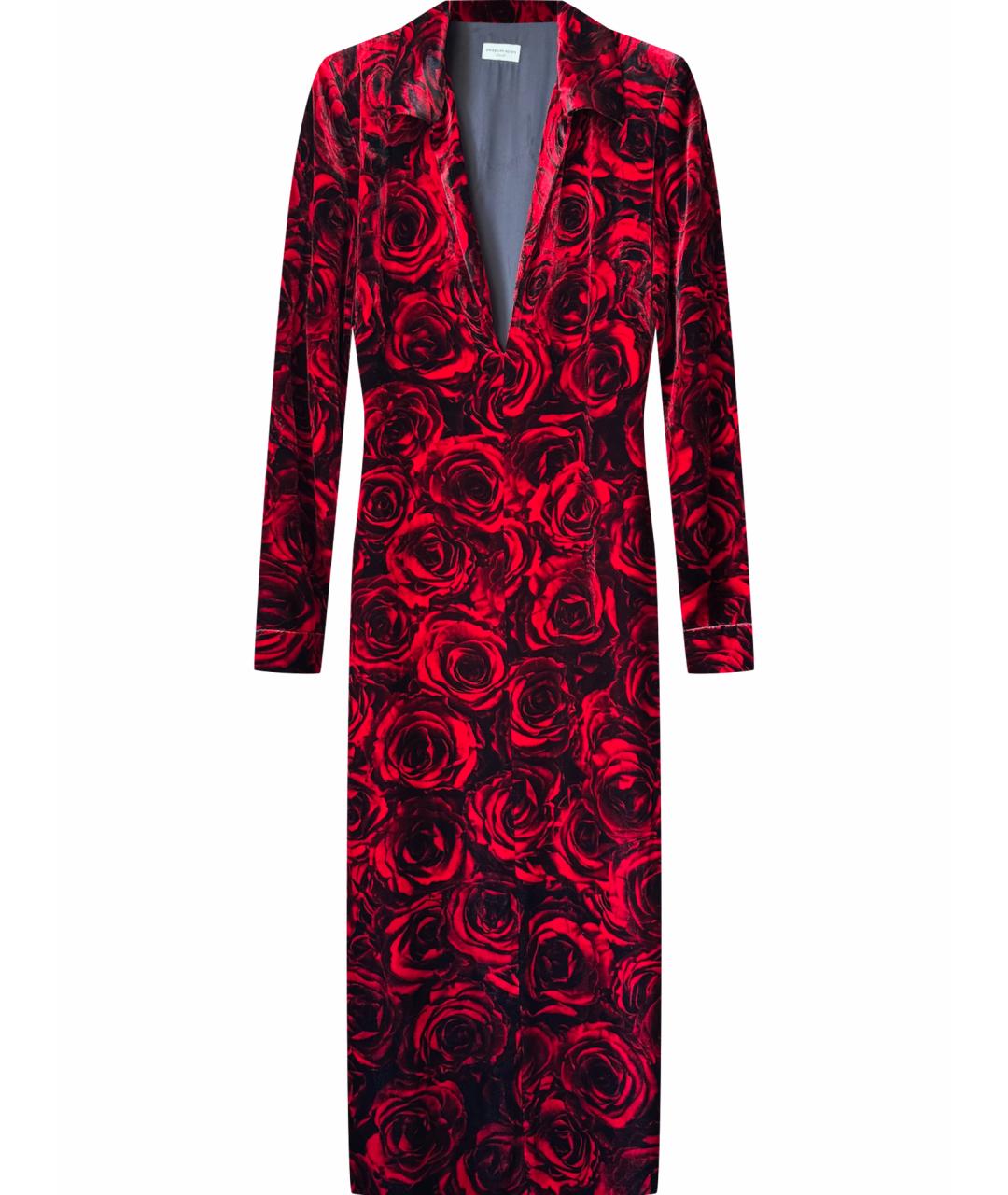 DRIES VAN NOTEN Бордовое вискозное вечернее платье, фото 1