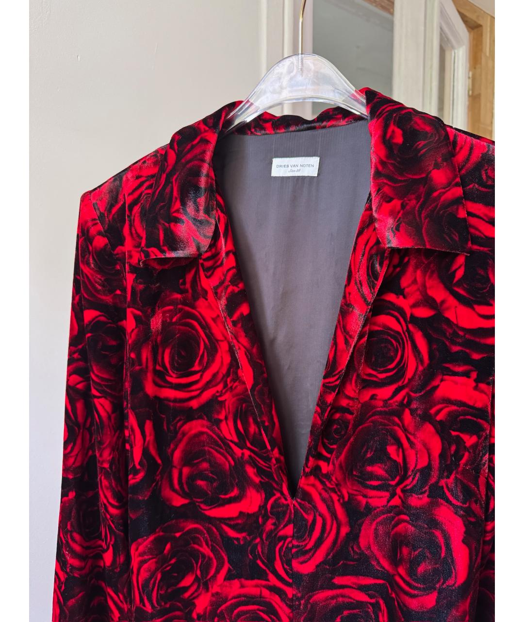 DRIES VAN NOTEN Бордовое вискозное вечернее платье, фото 4