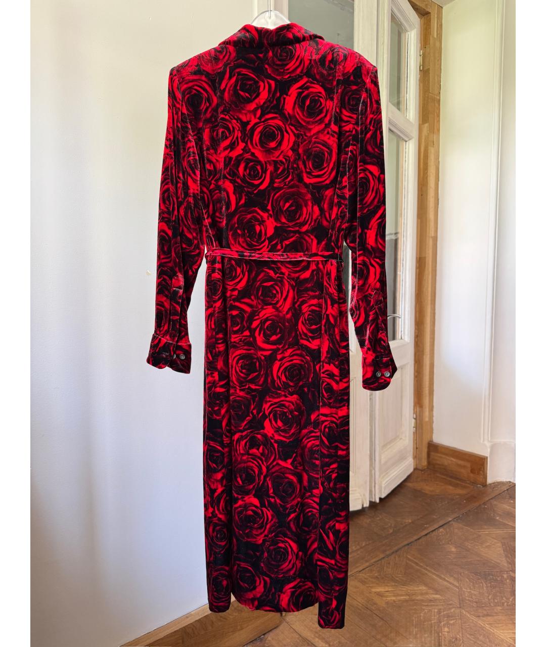 DRIES VAN NOTEN Бордовое вискозное вечернее платье, фото 2
