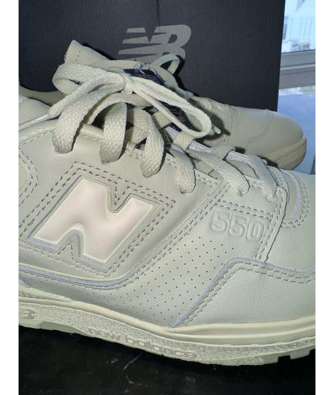 NEW BALANCE Зеленые кожаные низкие кроссовки / кеды, фото 8