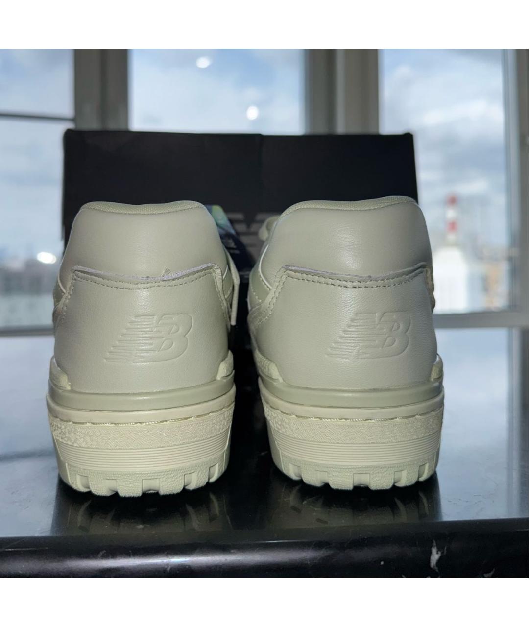 NEW BALANCE Зеленые кожаные низкие кроссовки / кеды, фото 4