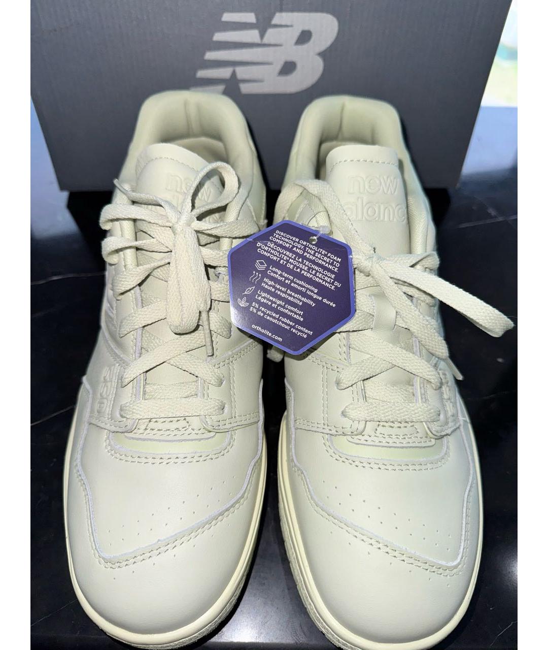NEW BALANCE Зеленые кожаные низкие кроссовки / кеды, фото 2