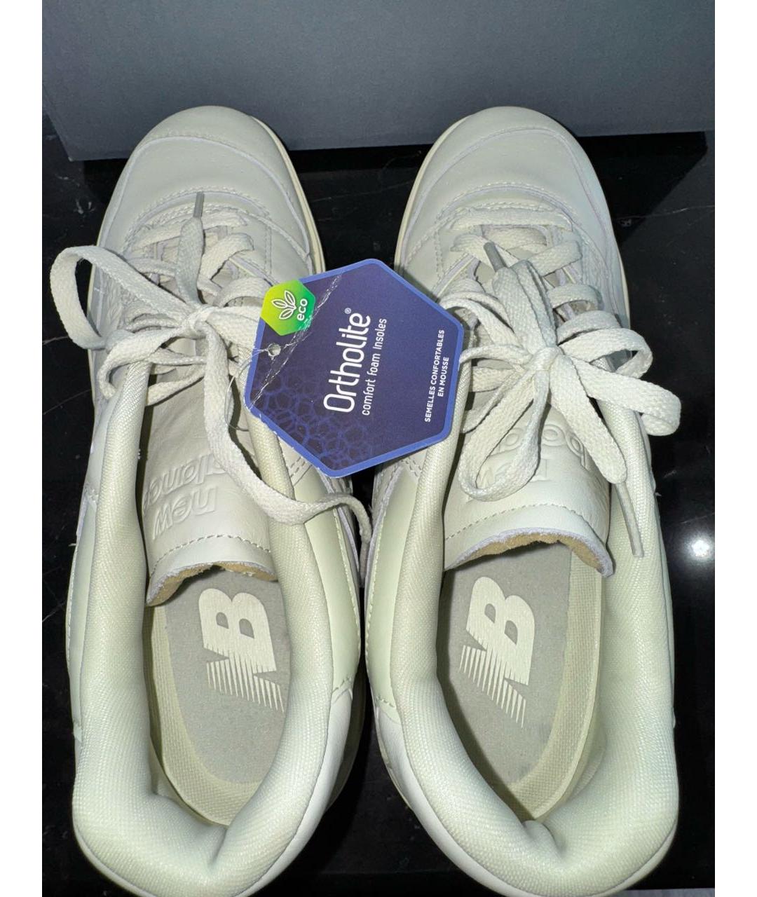 NEW BALANCE Зеленые кожаные низкие кроссовки / кеды, фото 3