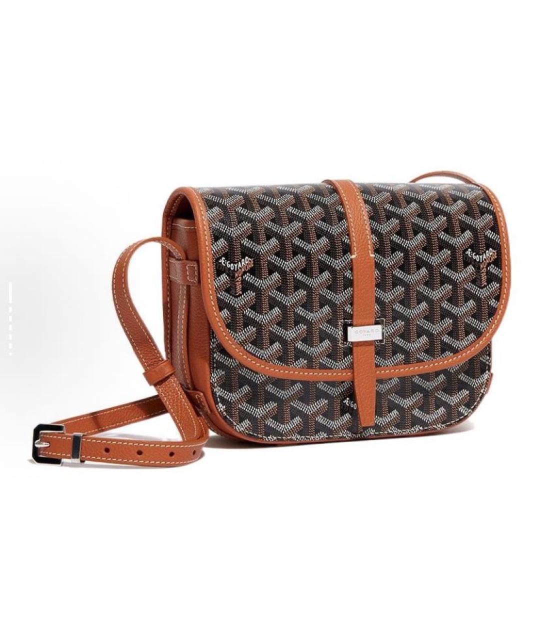 GOYARD Коричневая кожаная сумка через плечо, фото 5