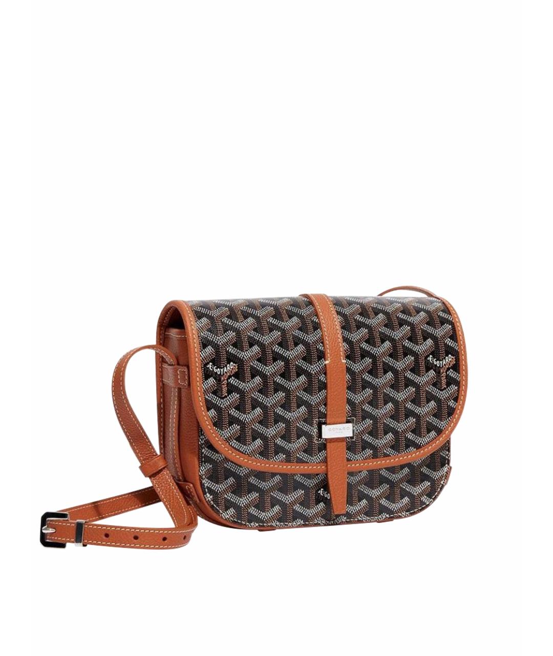 GOYARD Коричневая кожаная сумка через плечо, фото 1