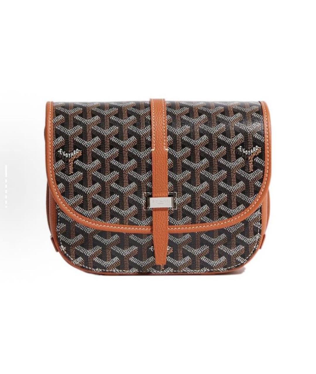 GOYARD Коричневая кожаная сумка через плечо, фото 2