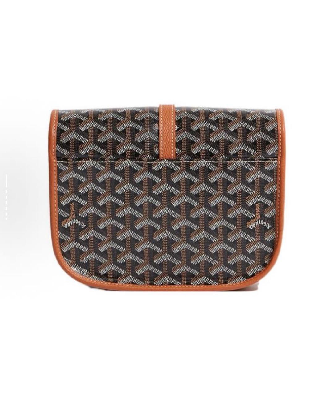 GOYARD Коричневая кожаная сумка через плечо, фото 3