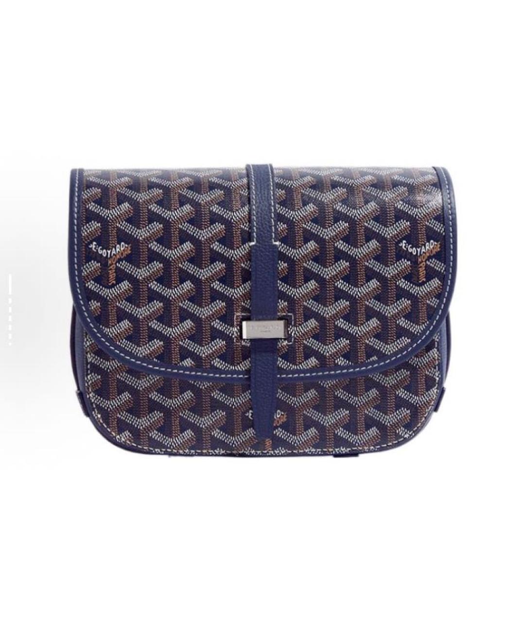 GOYARD Темно-синяя кожаная сумка через плечо, фото 2