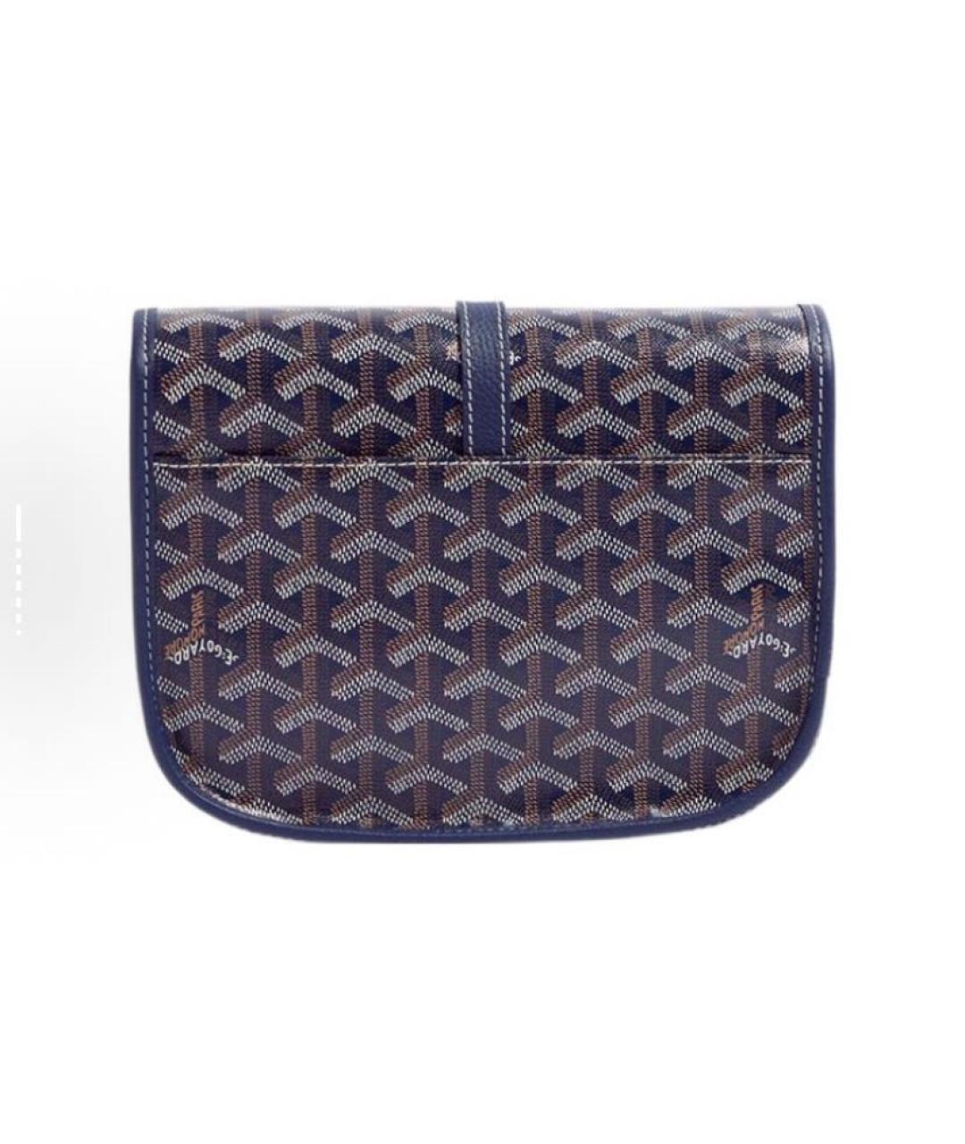 GOYARD Темно-синяя кожаная сумка через плечо, фото 3