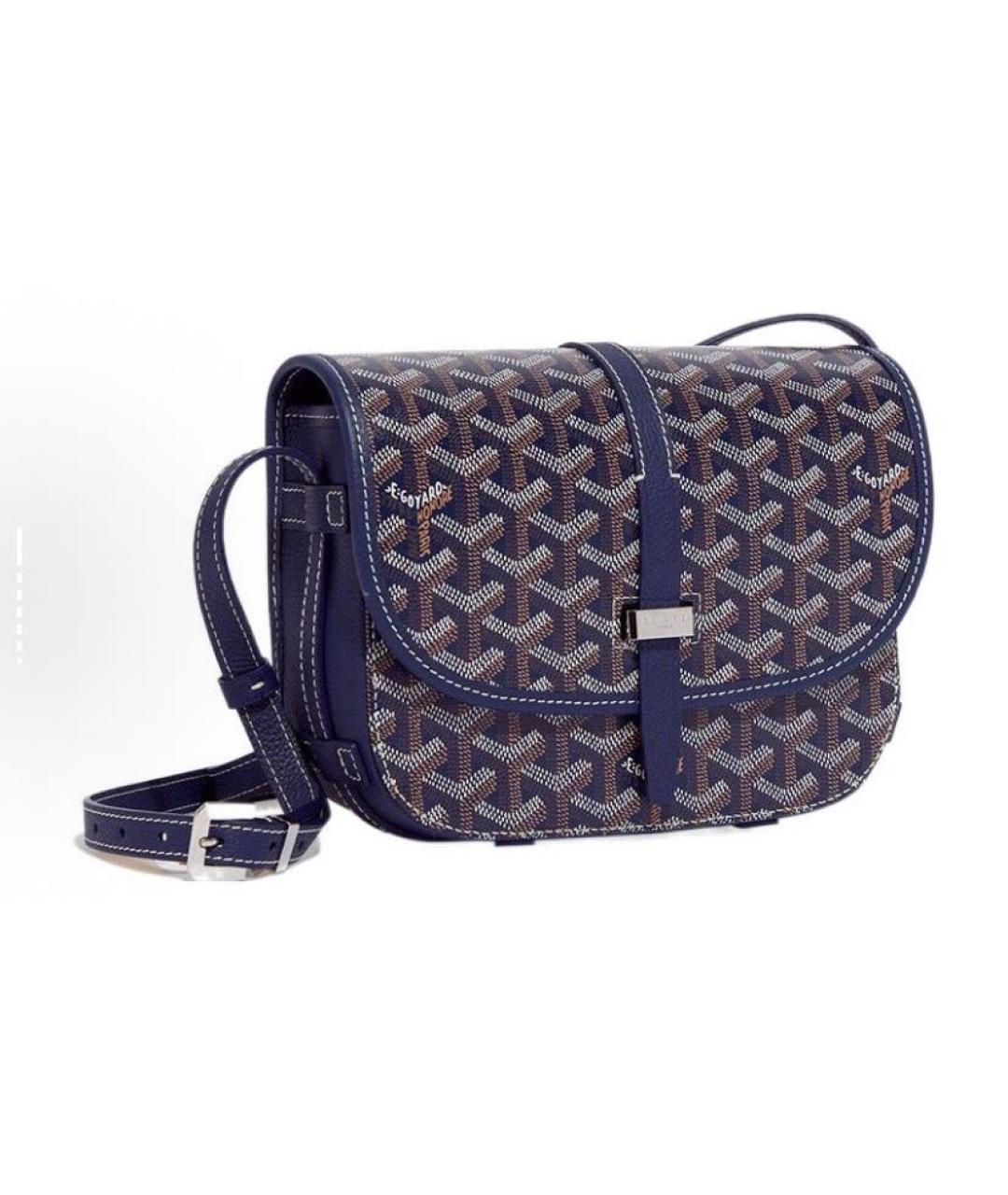 GOYARD Темно-синяя кожаная сумка через плечо, фото 5