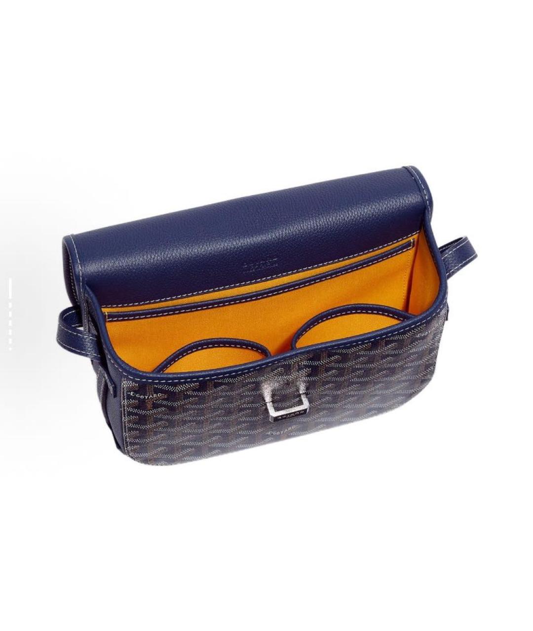 GOYARD Темно-синяя кожаная сумка через плечо, фото 4