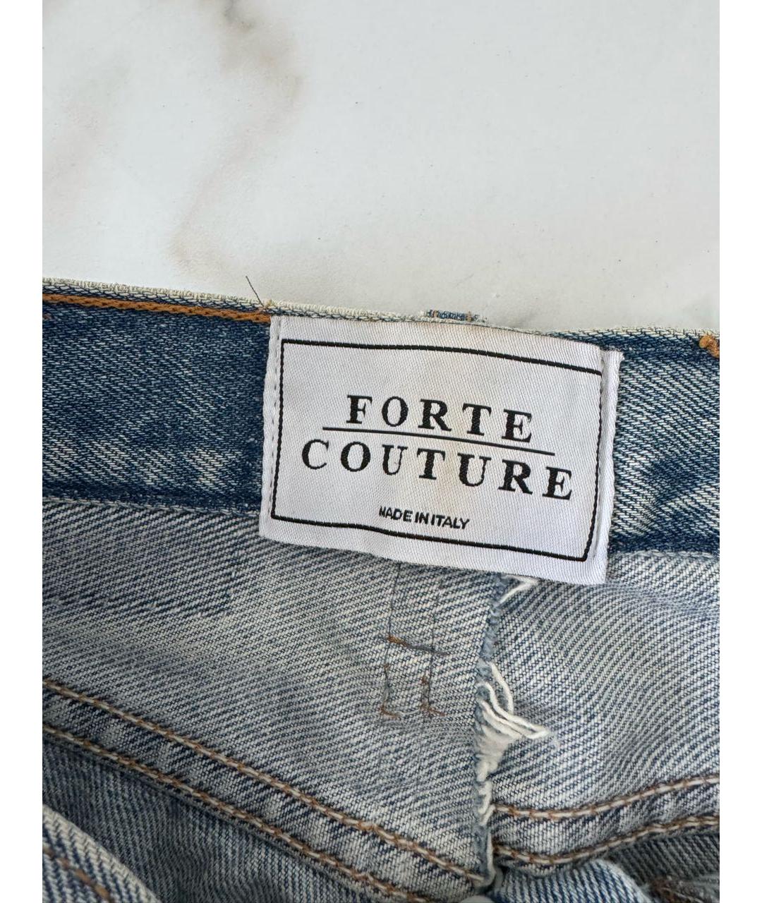 FORTE COUTURE Голубая деним юбка мини, фото 3