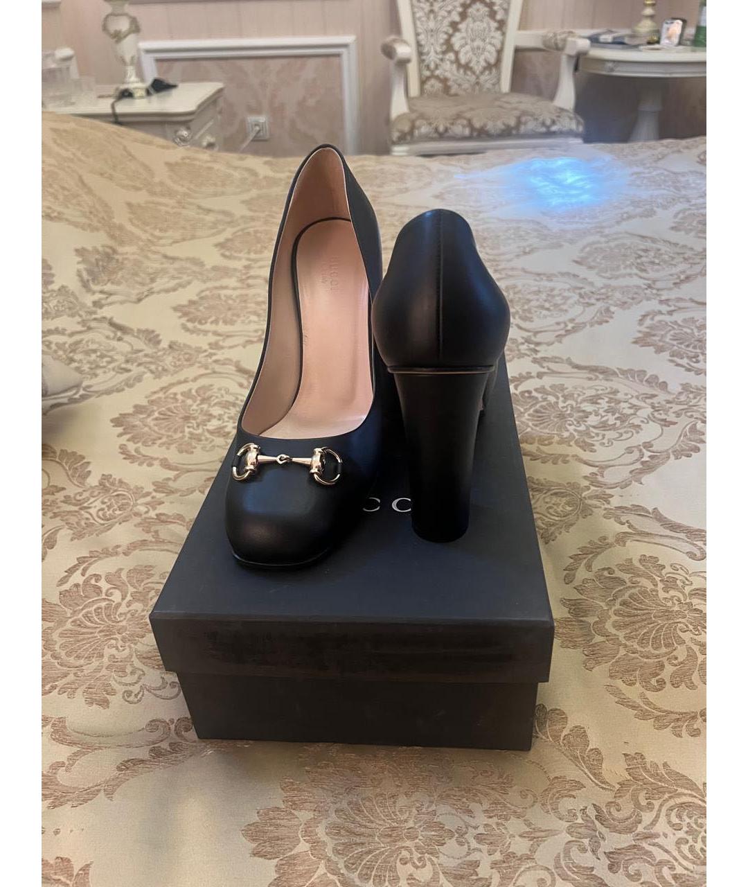 GUCCI Черные кожаные туфли, фото 3