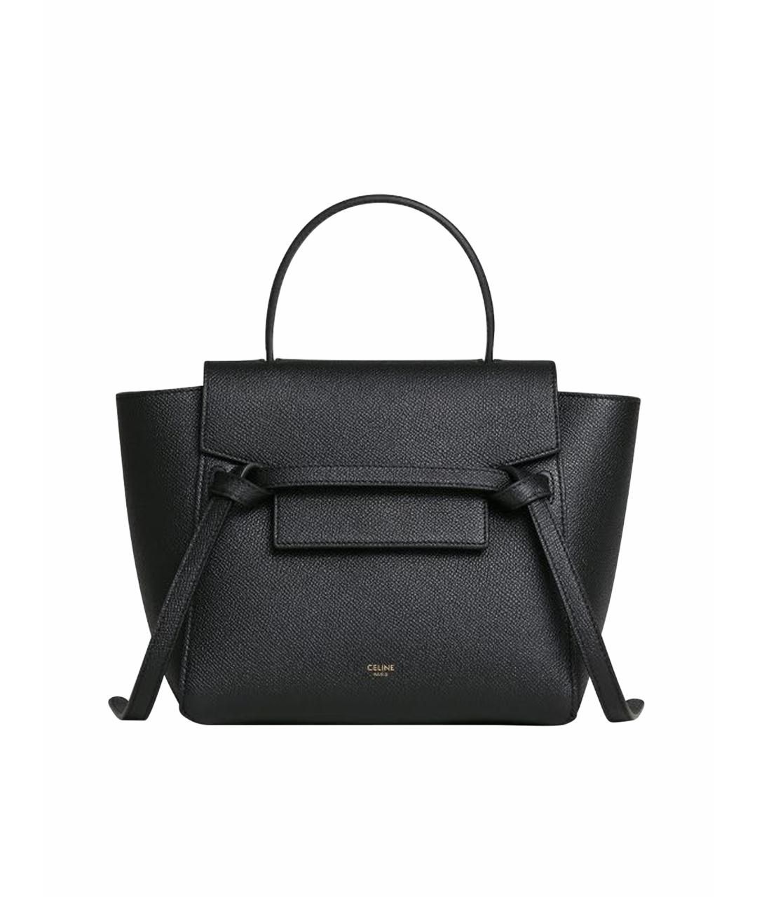 CELINE Черная кожаная сумка тоут, фото 1