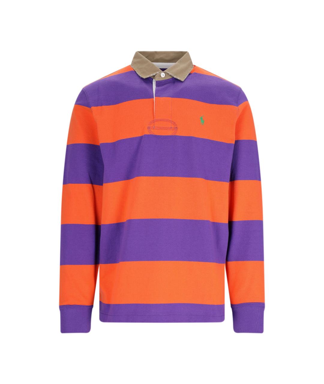 POLO RALPH LAUREN Мульти хлопковое поло с длинным рукавом, фото 1