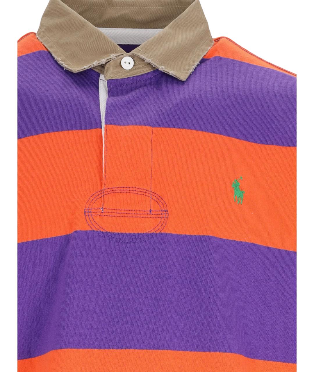 POLO RALPH LAUREN Мульти хлопковое поло с длинным рукавом, фото 3