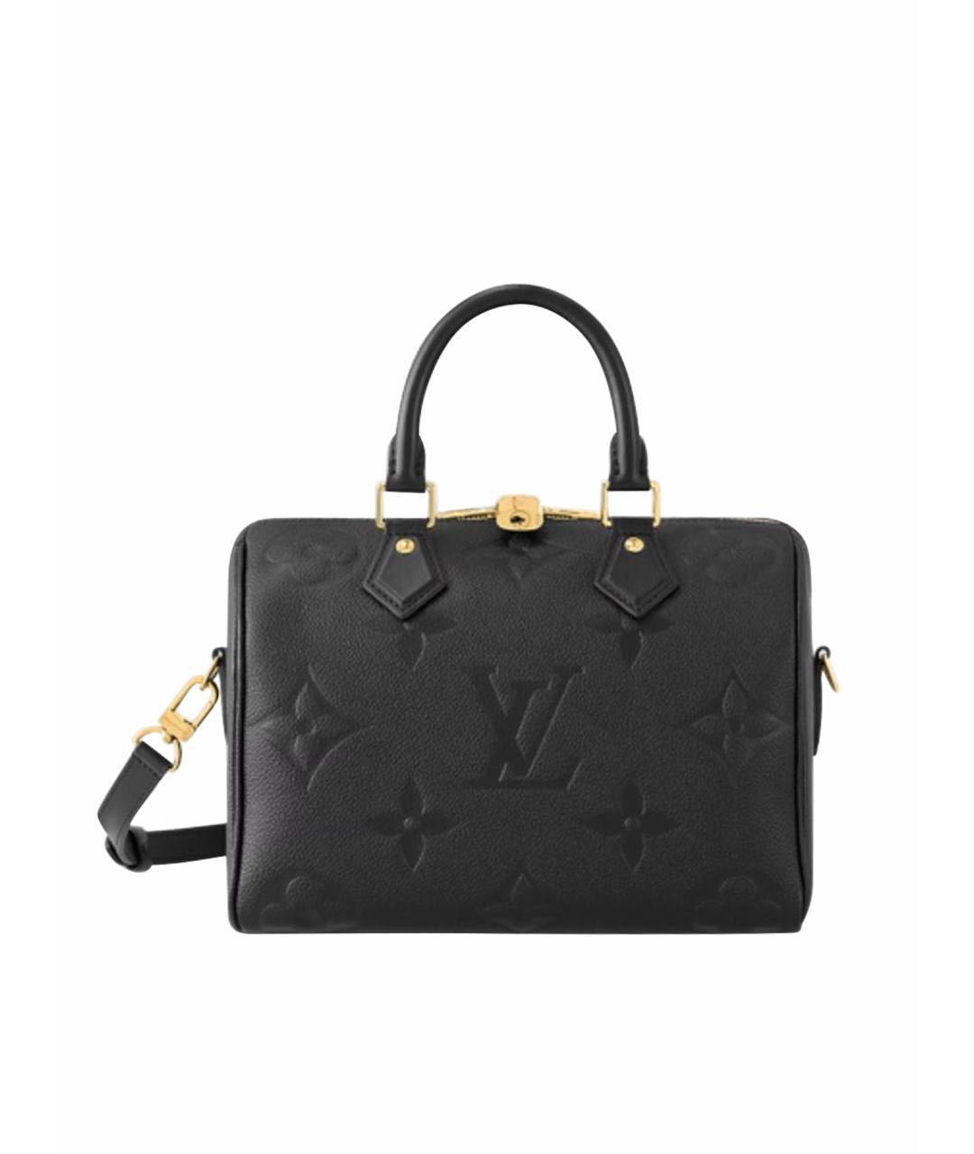 LOUIS VUITTON Черная кожаная сумка с короткими ручками, фото 1