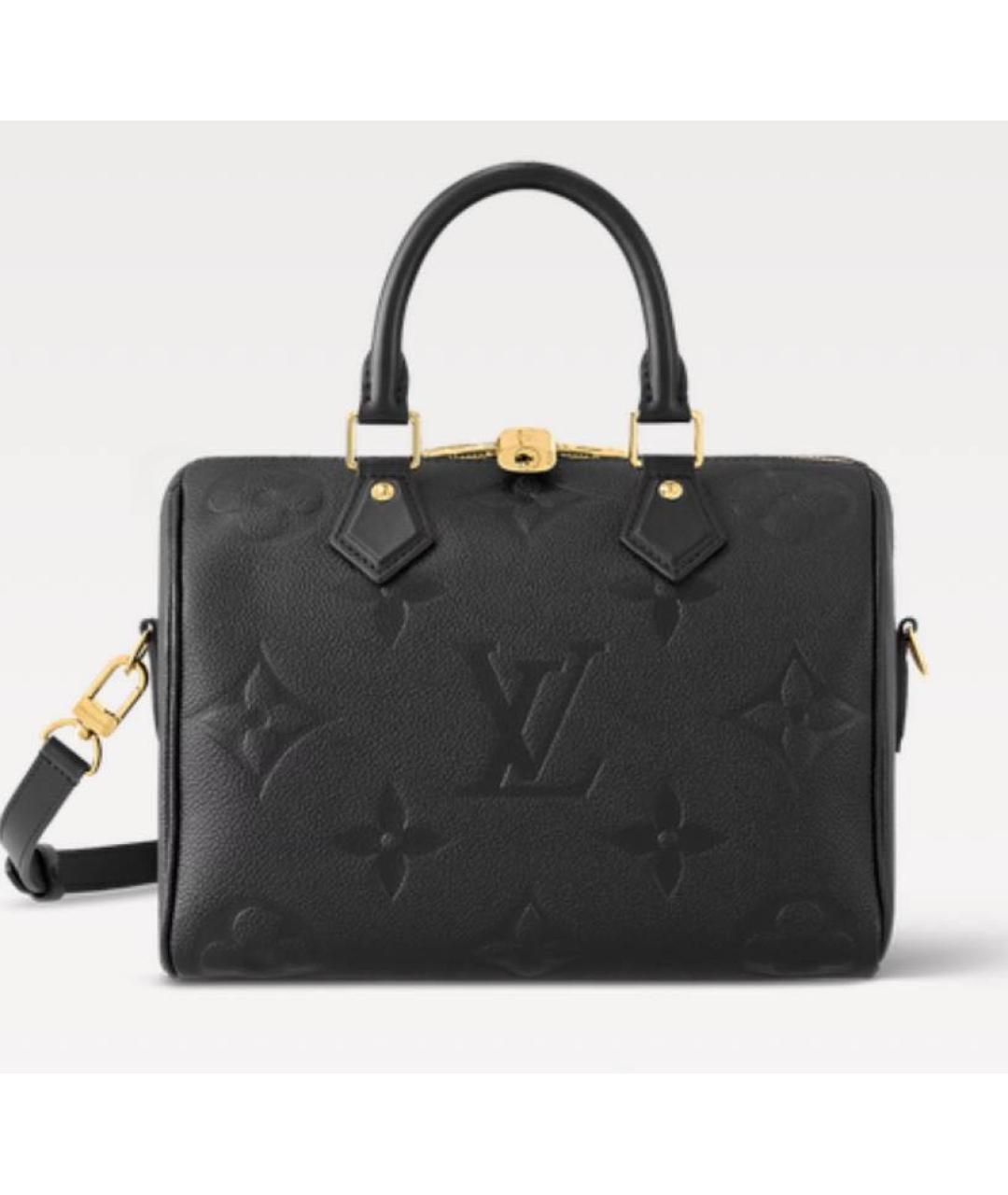 LOUIS VUITTON Черная кожаная сумка с короткими ручками, фото 3