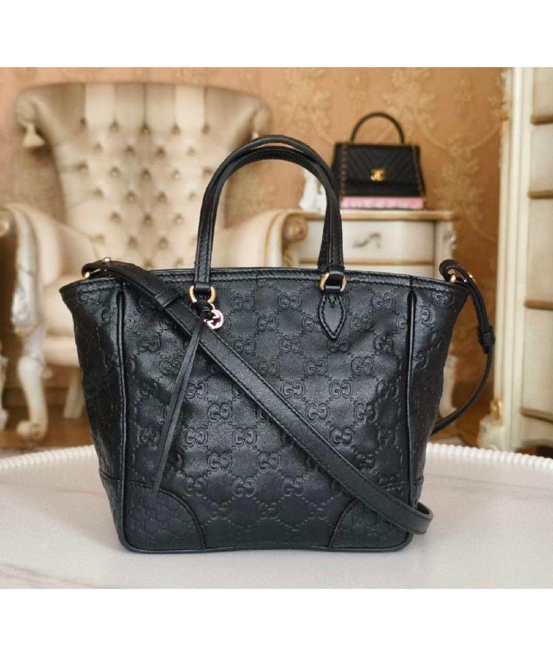 GUCCI Черная кожаная сумка с короткими ручками, фото 8