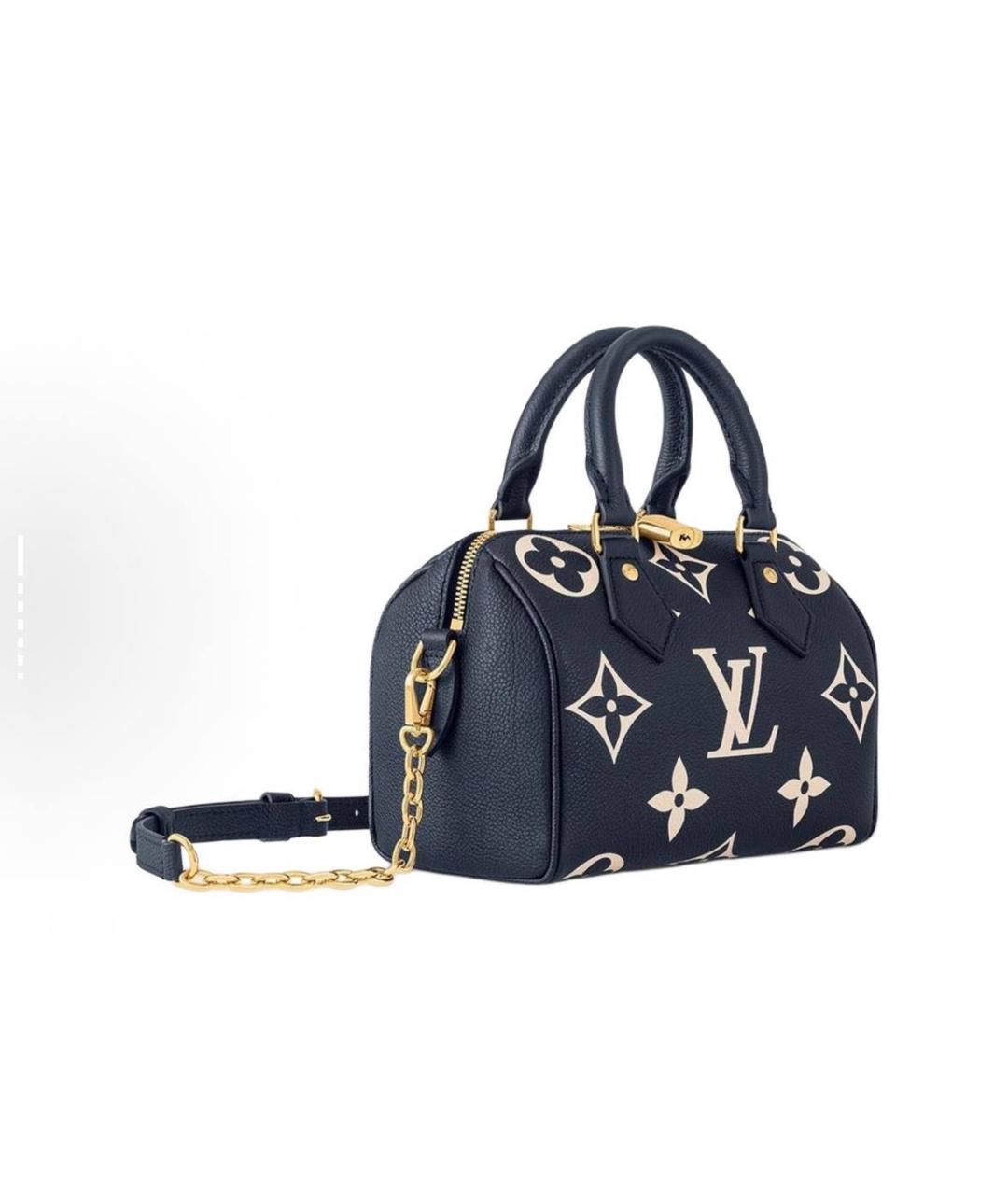 LOUIS VUITTON Темно-синяя кожаная сумка с короткими ручками, фото 2
