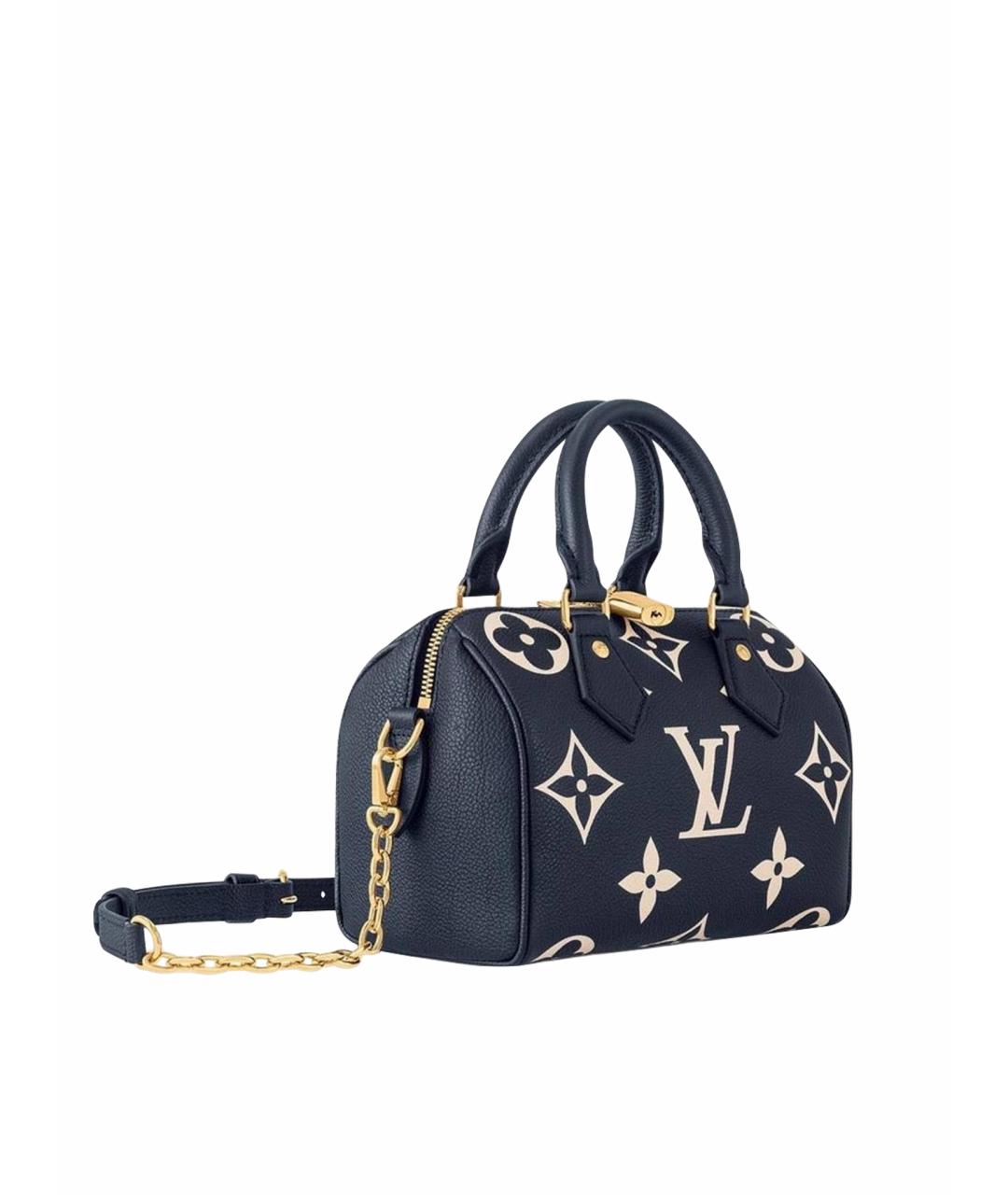 LOUIS VUITTON Темно-синяя кожаная сумка с короткими ручками, фото 1