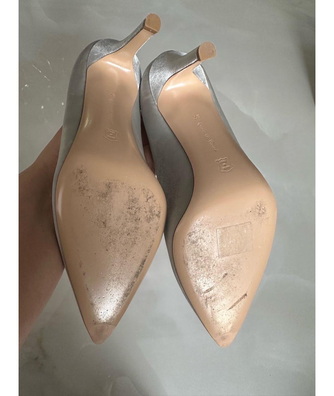 GIANVITO ROSSI Серые бархатные туфли, фото 4