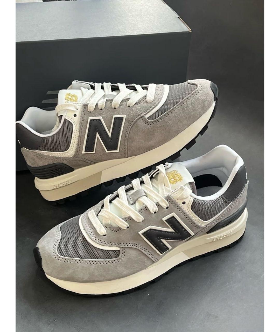 NEW BALANCE Серые замшевые низкие кроссовки / кеды, фото 6