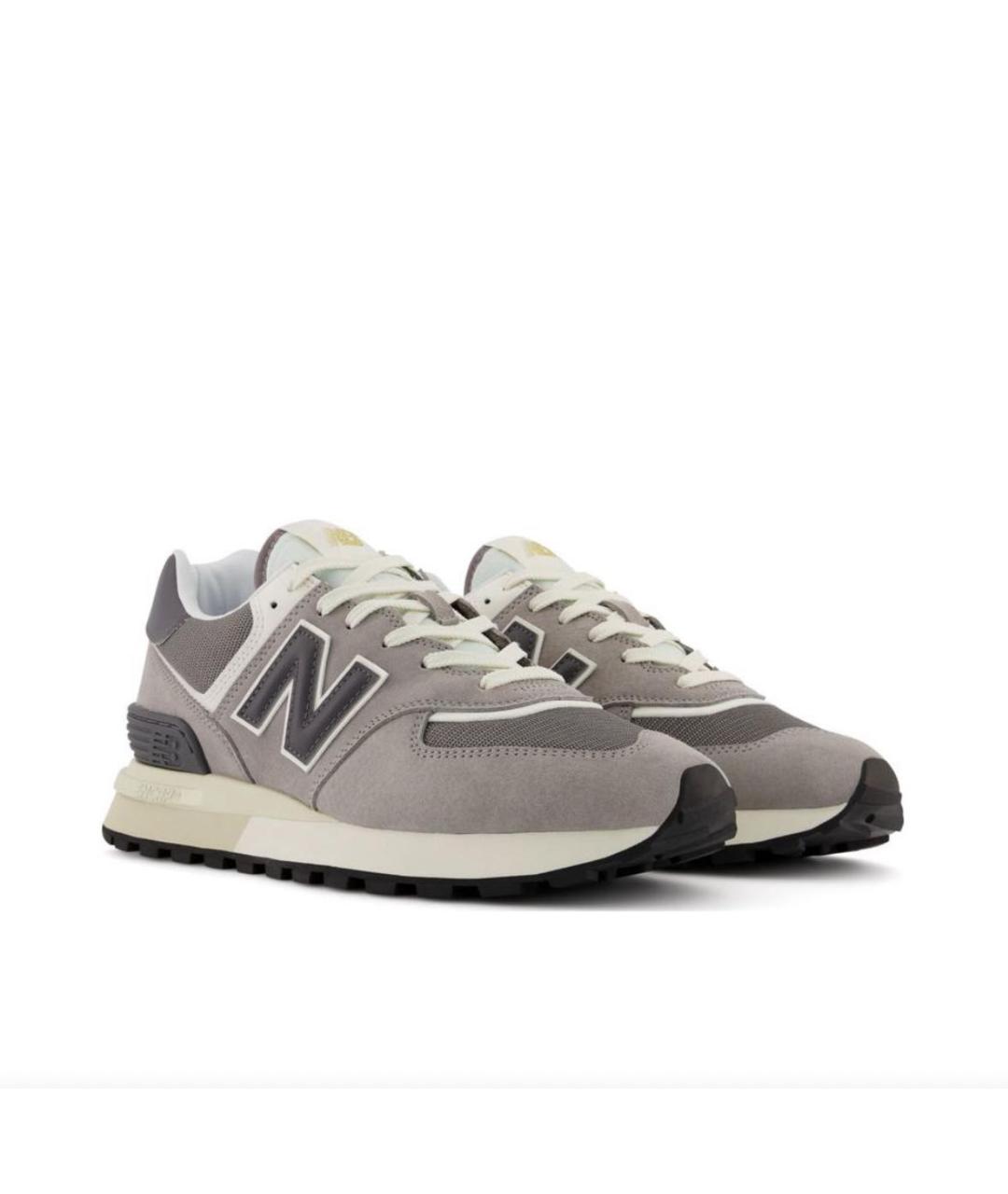 NEW BALANCE Серые замшевые низкие кроссовки / кеды, фото 2