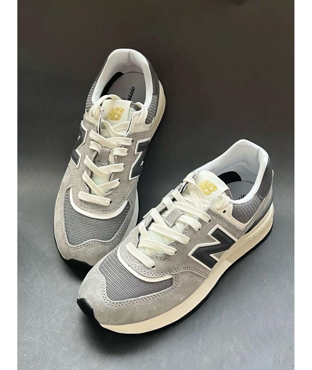 NEW BALANCE Серые замшевые низкие кроссовки / кеды, фото 7