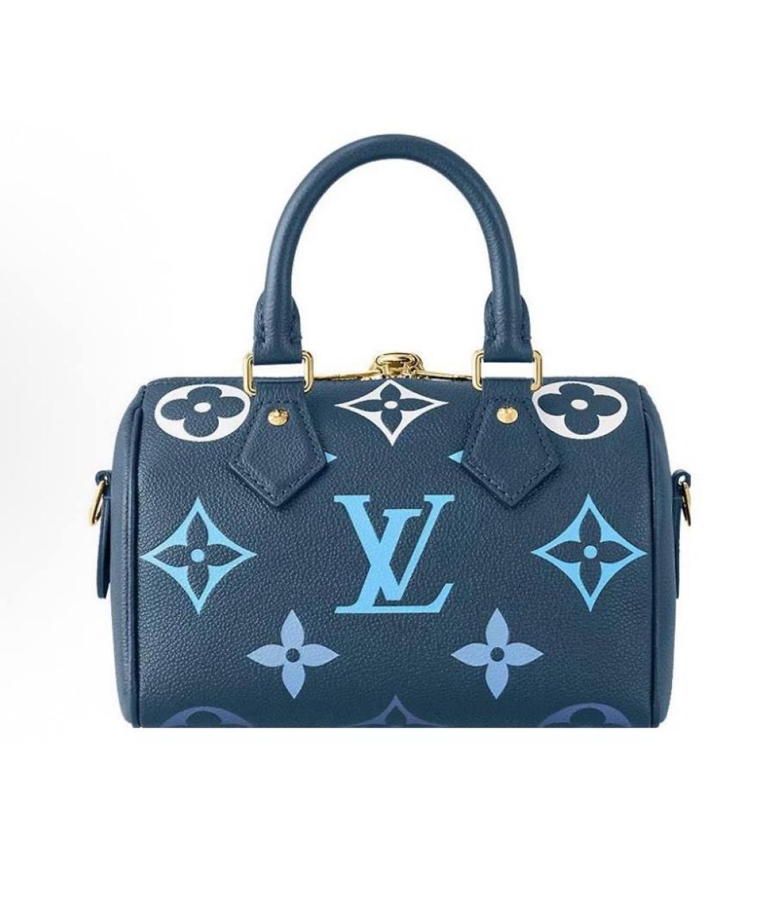LOUIS VUITTON Синяя кожаная сумка с короткими ручками, фото 3