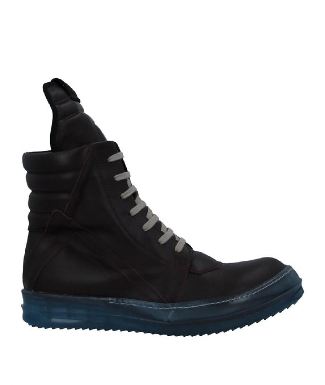 RICK OWENS Бордовые кожаные кеды, фото 9