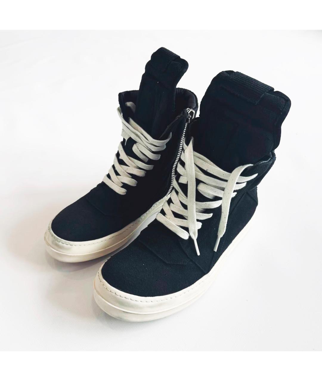 RICK OWENS Черные замшевые кеды, фото 3