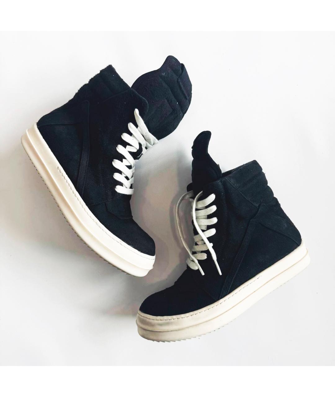 RICK OWENS Черные замшевые кеды, фото 5