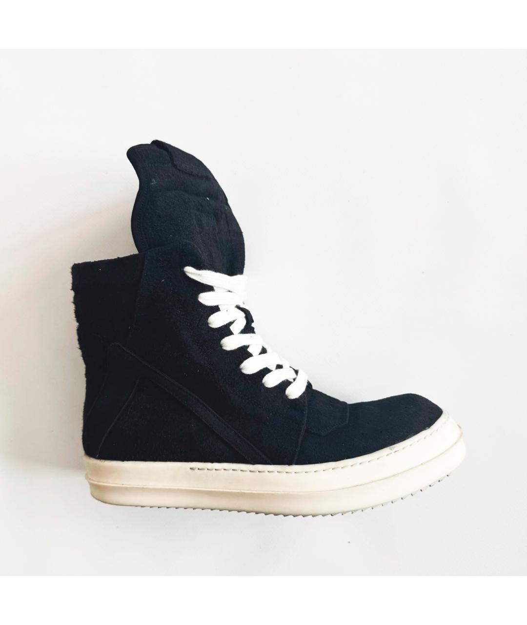 RICK OWENS Черные замшевые кеды, фото 4