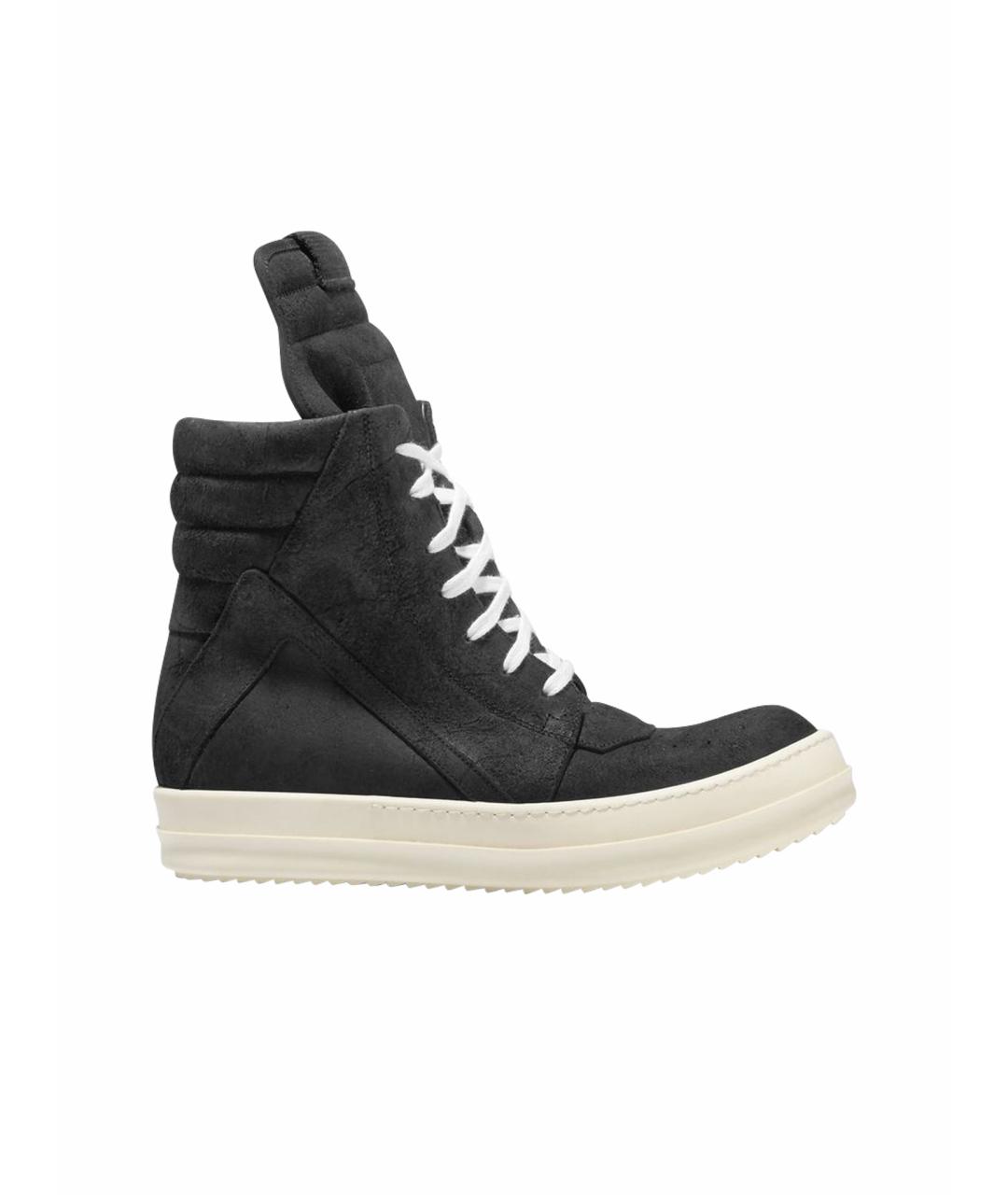 RICK OWENS Черные замшевые кеды, фото 1