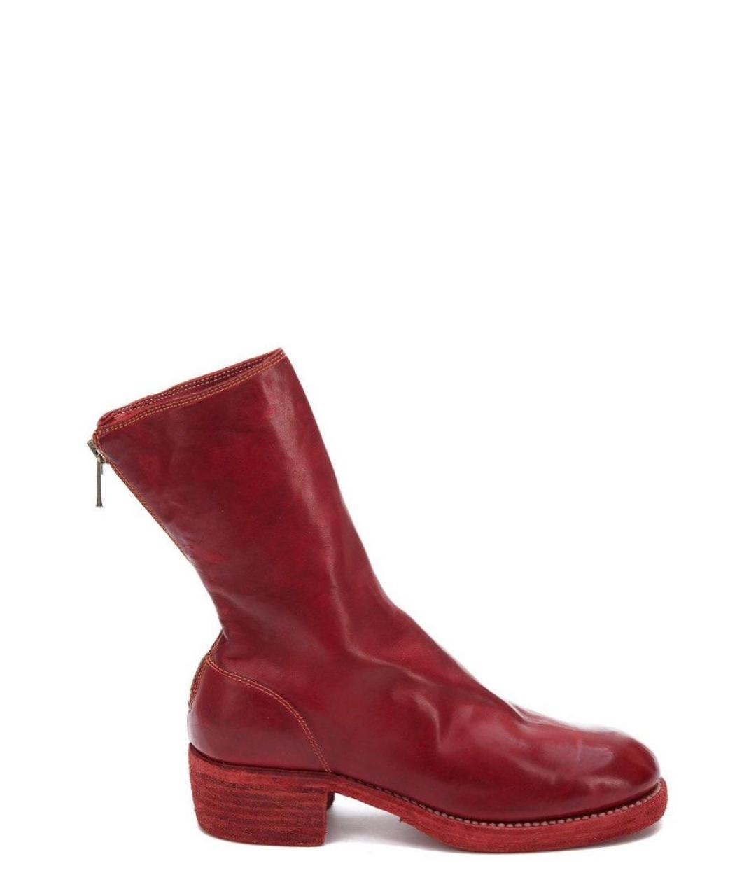 GUIDI Бордовые кожаные ботинки, фото 8