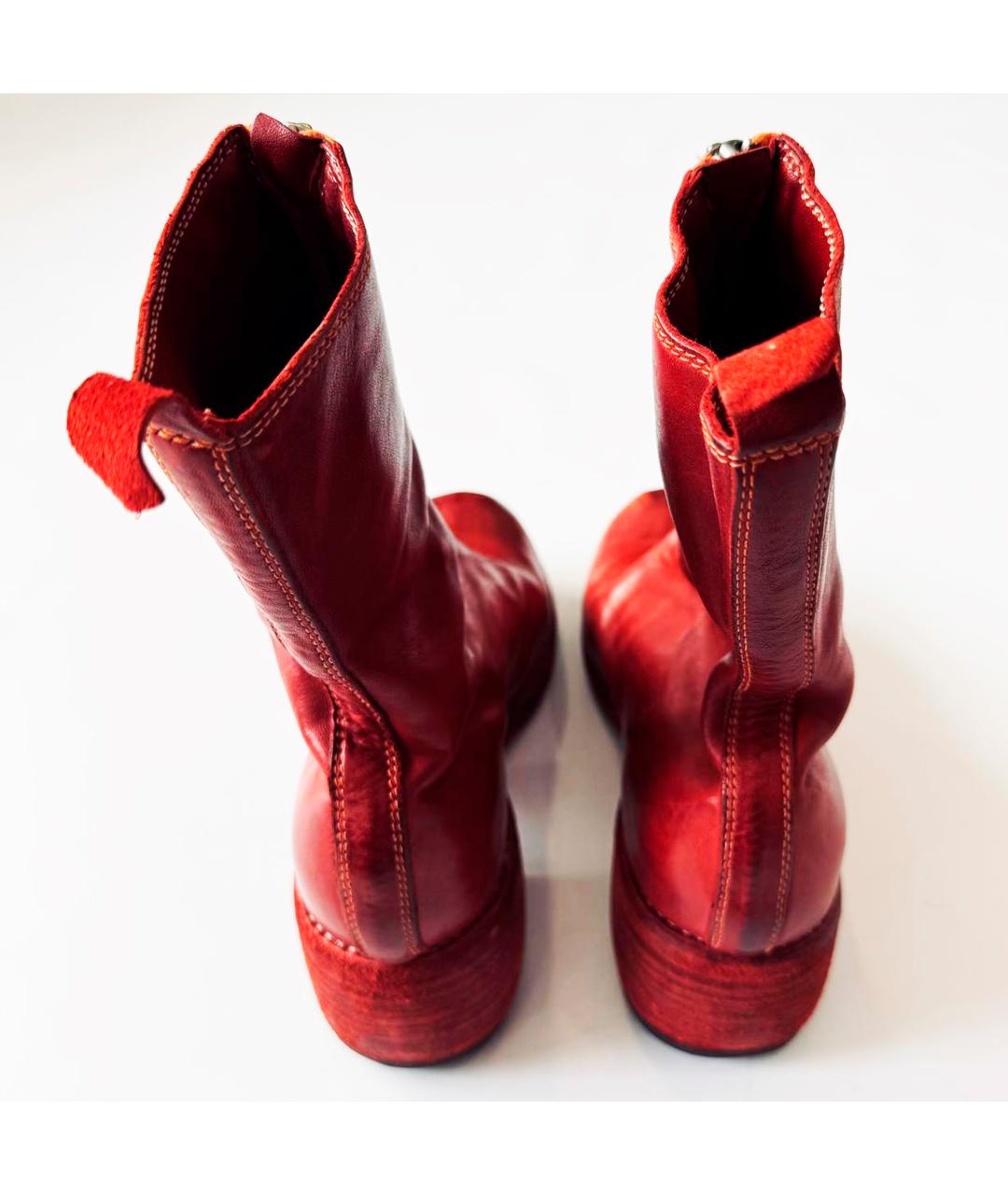 GUIDI Бордовые кожаные ботинки, фото 6