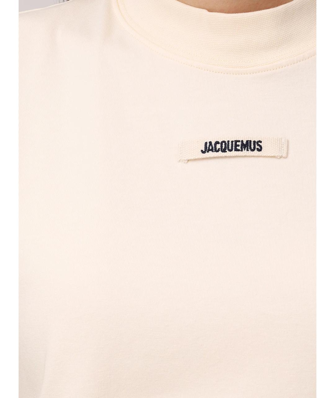 JACQUEMUS Бежевая хлопковая футболка, фото 5