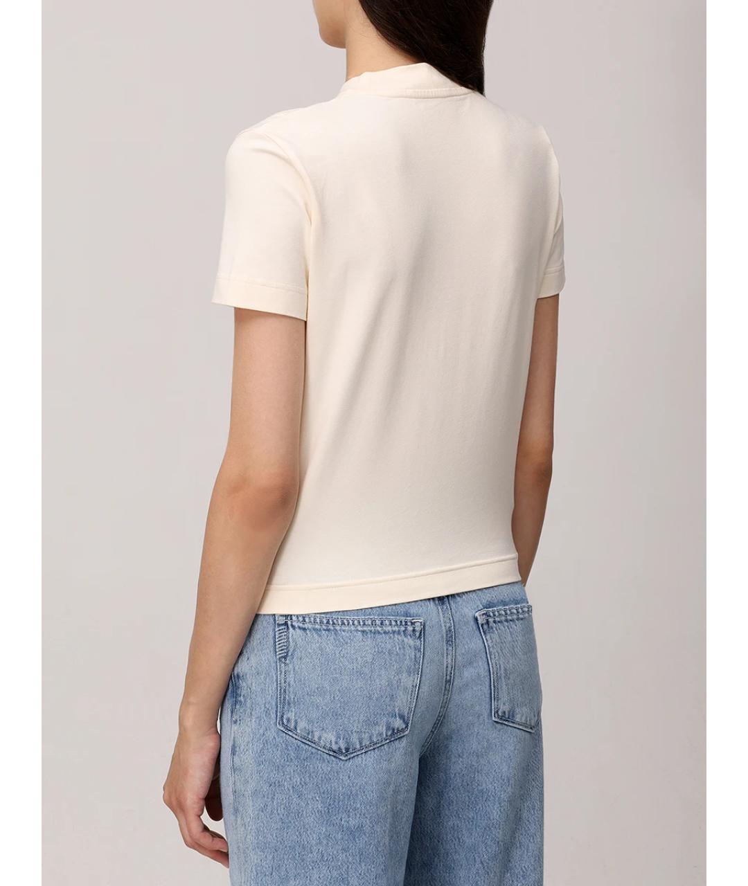 JACQUEMUS Бежевая хлопковая футболка, фото 3