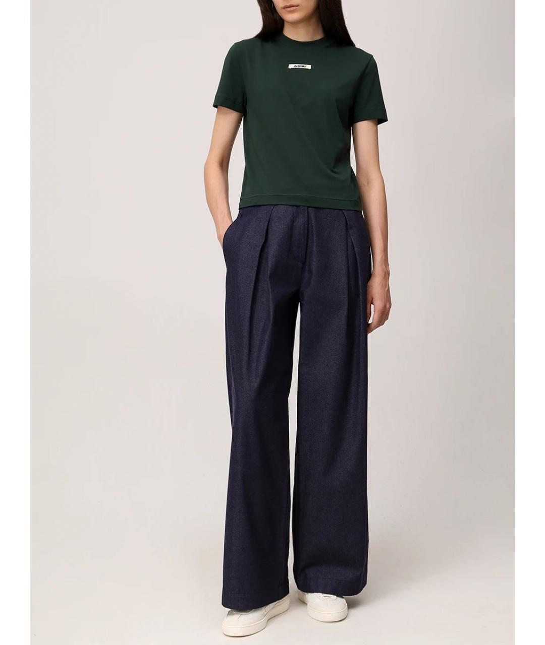 JACQUEMUS Зеленая хлопковая футболка, фото 4